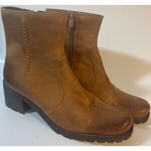 Franco Sarto Sherman Distressed Leather Ankle Boot- Size 8.5